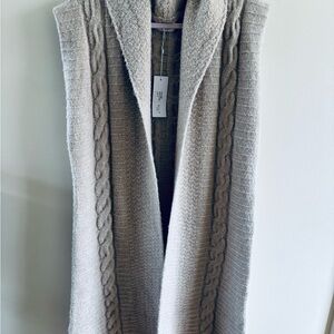 Sage Cable-Knit Cardigan Vest